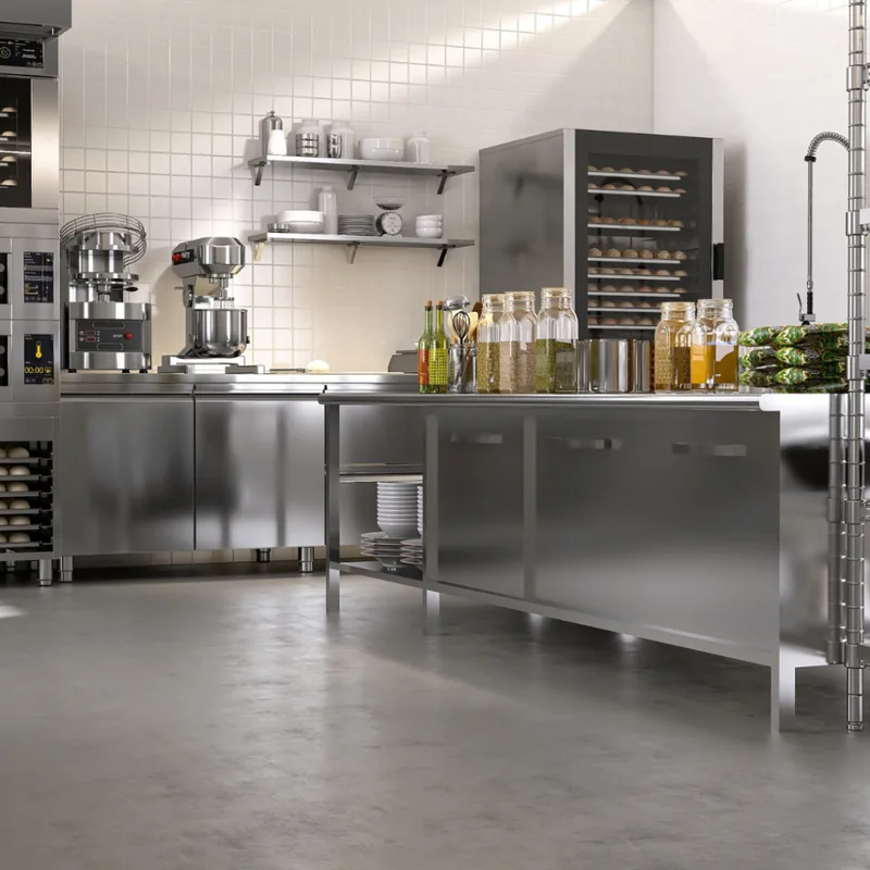 Stainless steel professional kitchen