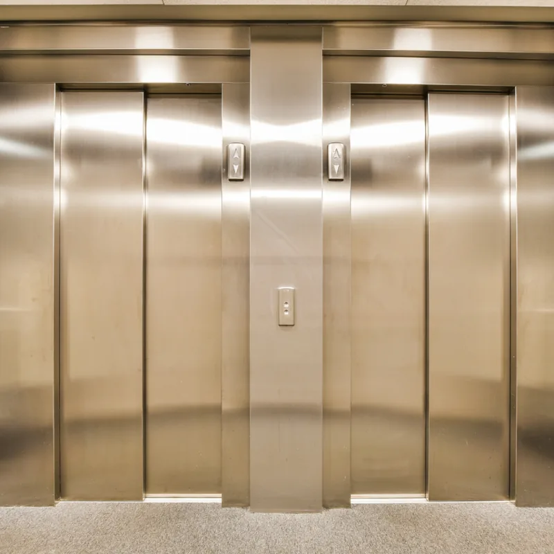 Stainless steel lift doors